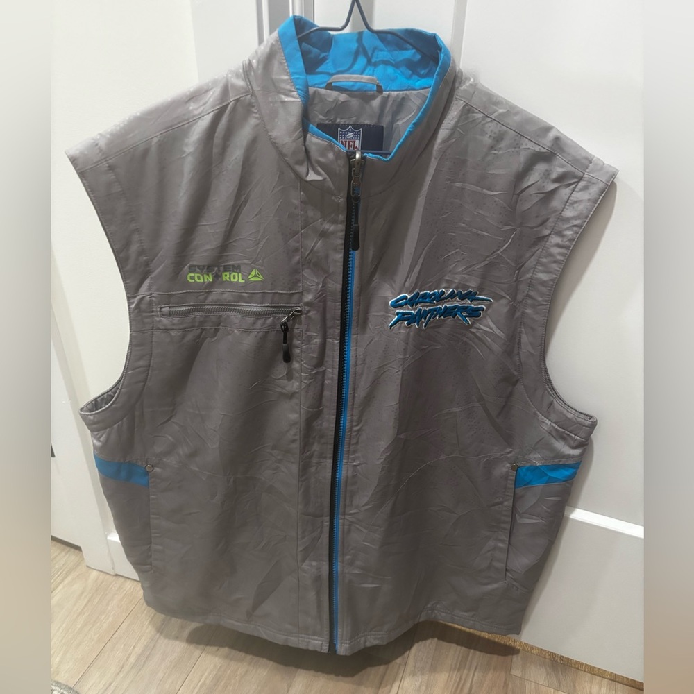 Vintage Medium Carolina Panthers Reebok Gray Vest